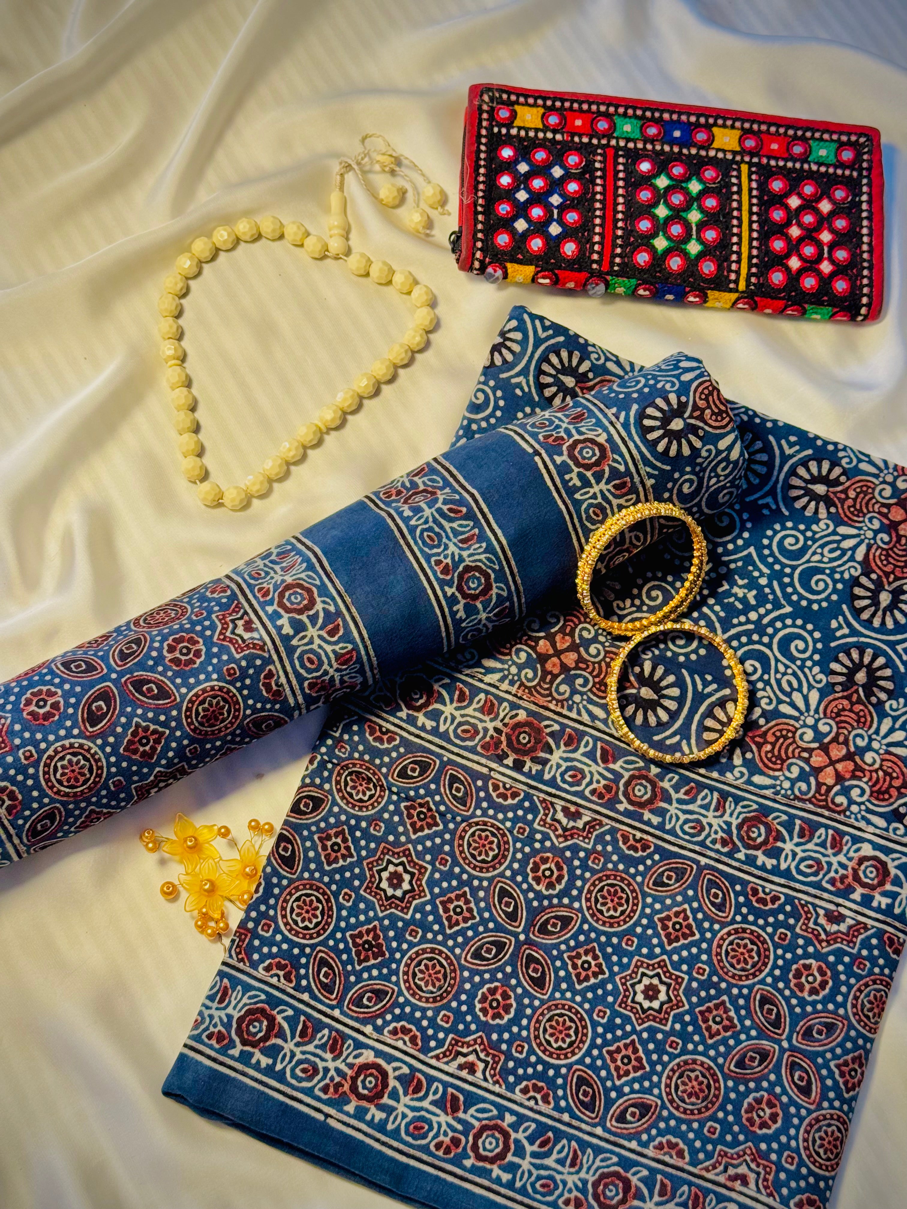 Rallijo Neeli Jhalak — Hand Block Print Lawn Suit Pakistan