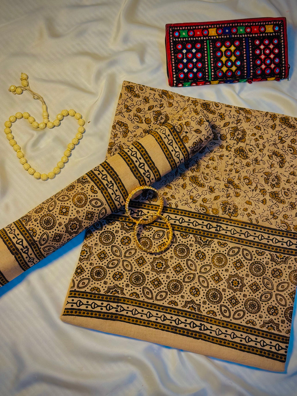 Rallijo Badami — Hand Block Print Lawn Suit Pakistan