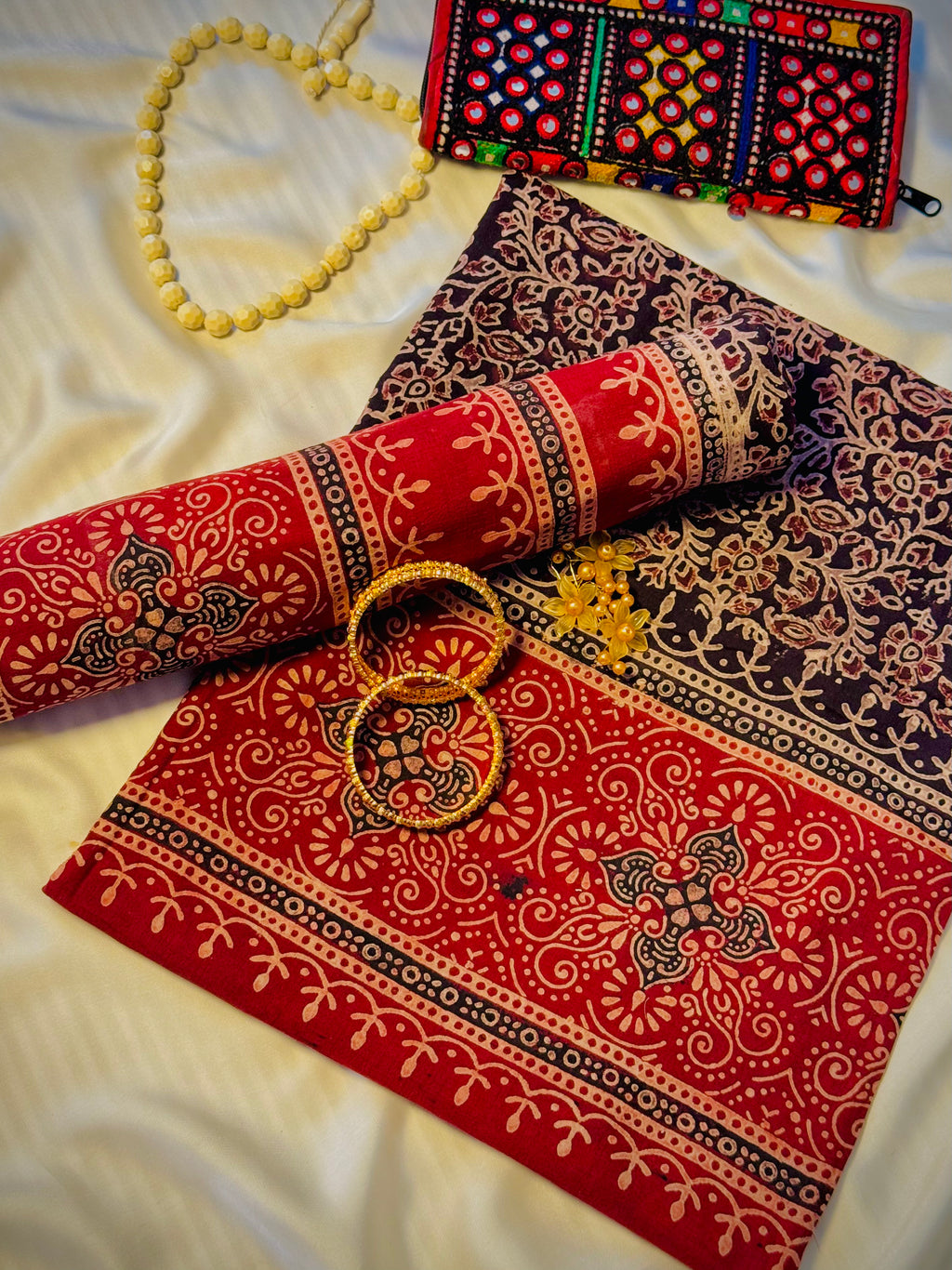 Rallijo Surkh — Hand Block Print Lawn Suit Pakistan