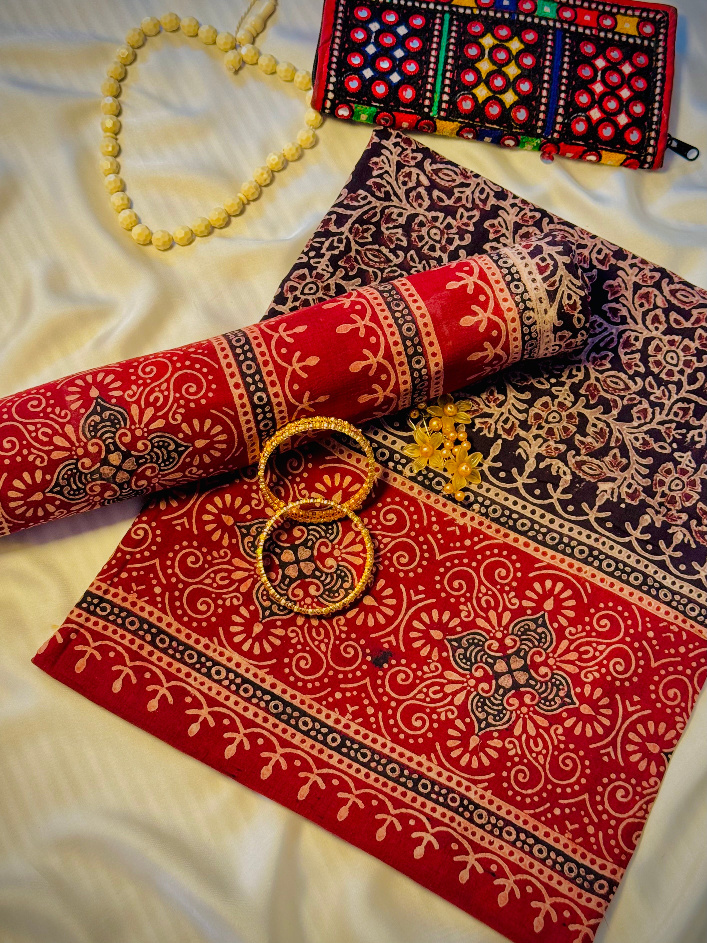 Rallijo Surkh — Hand Block Print Lawn Suit Pakistan