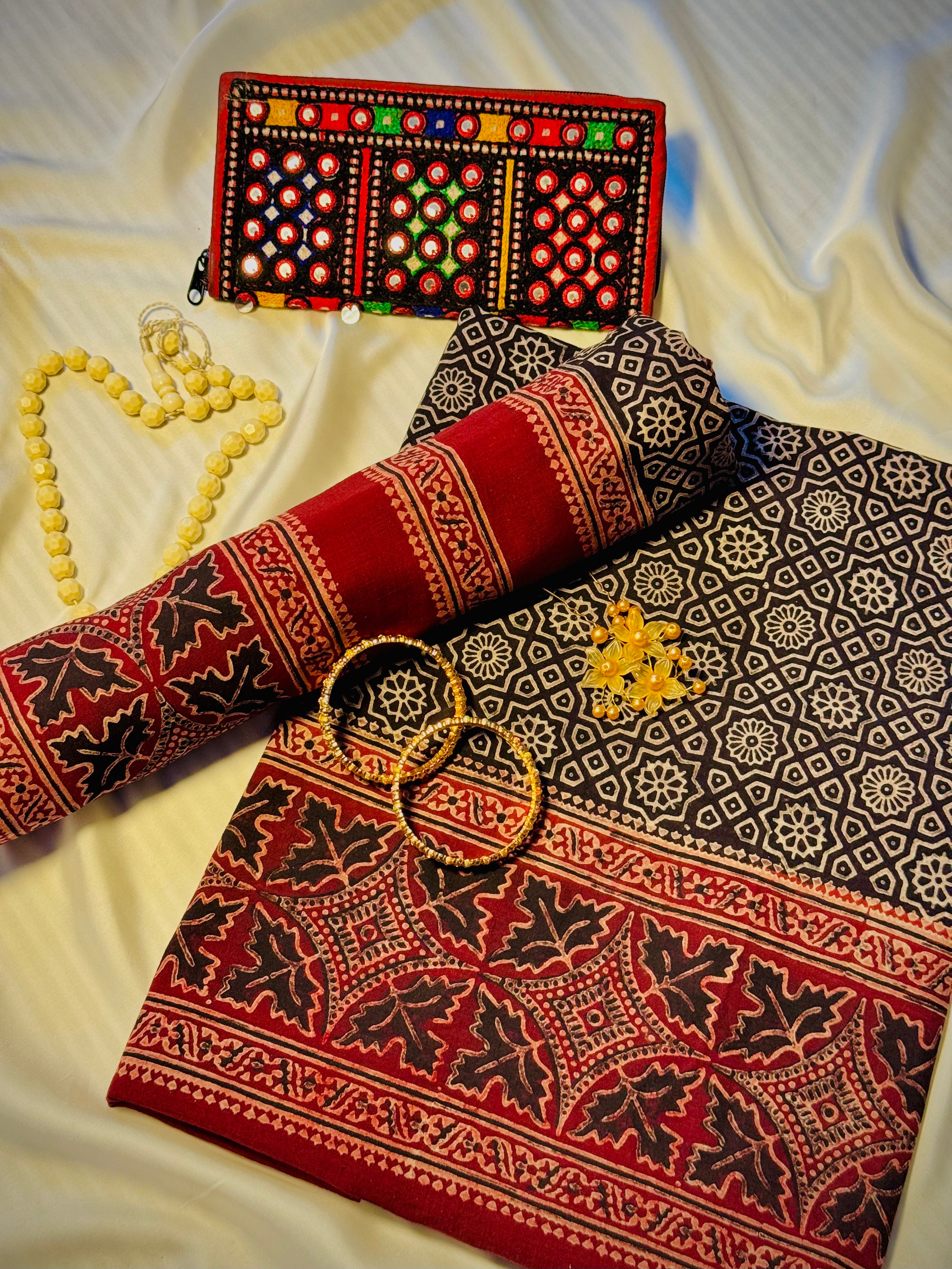 Rallijo Laal Kaari — Hand Block Print Lawn Suit Pakistan