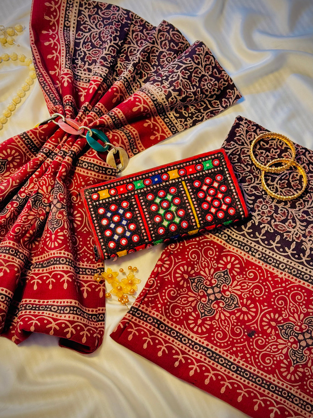 Rallijo Surkh — Hand Block Print Lawn Suit Pakistan