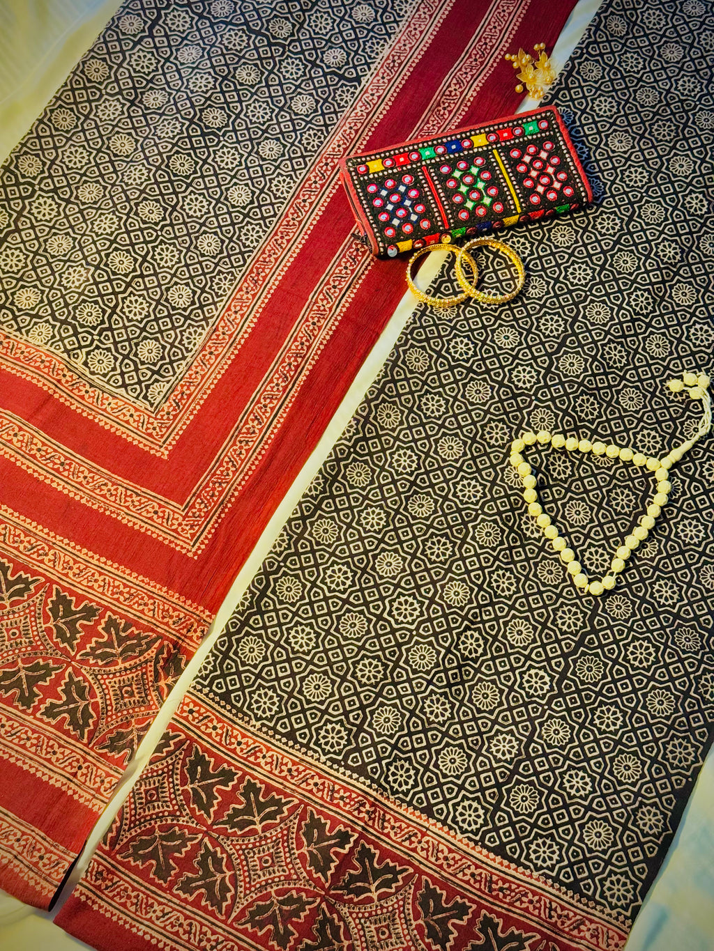 Rallijo Laal Kaari — Hand Block Print Lawn Suit Pakistan