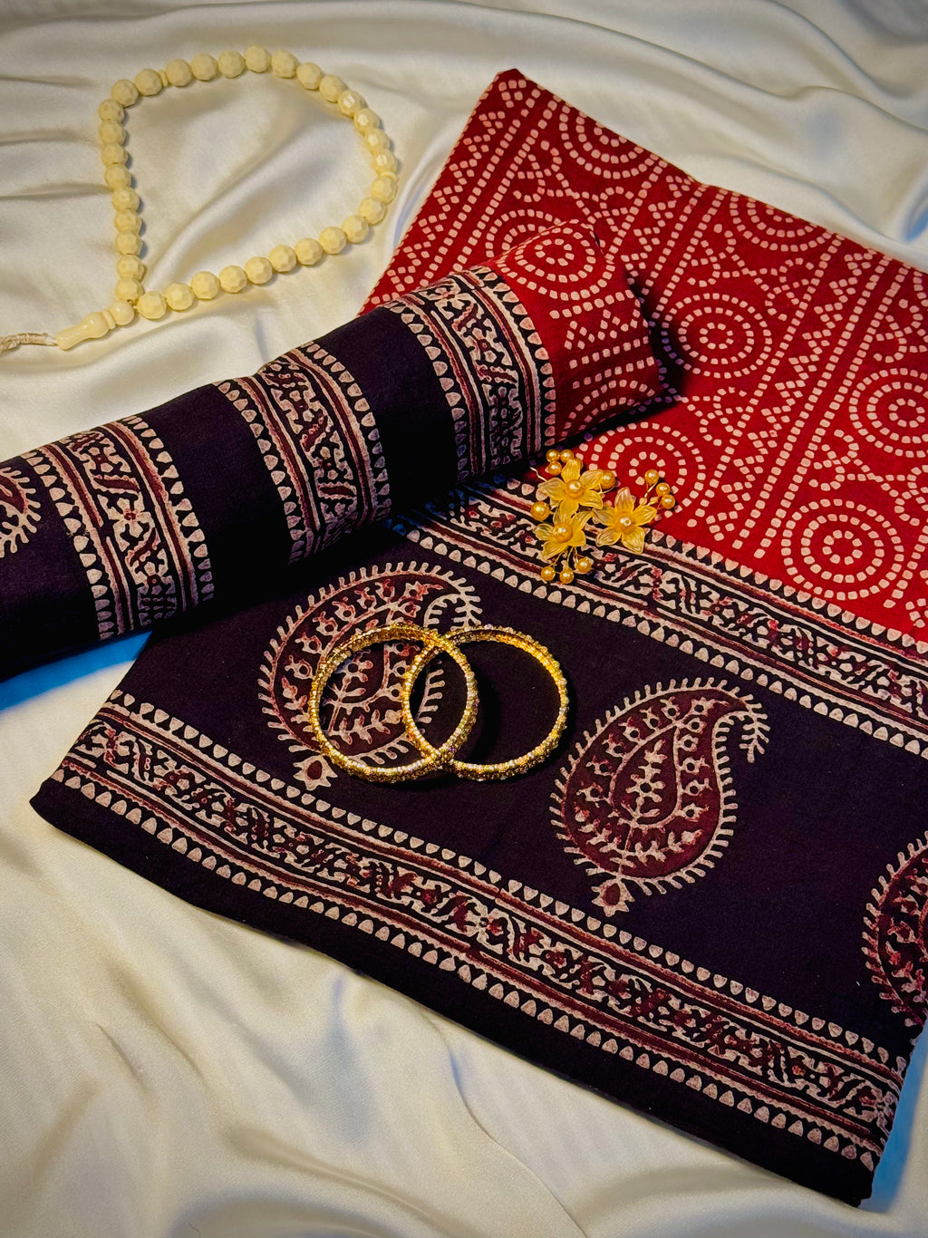 Rallijo Surkh Ambri — Hand Block Print Lawn Suit Pakistan