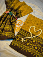 Rallijo Zard — Hand Block Print Lawn Suit Pakistan