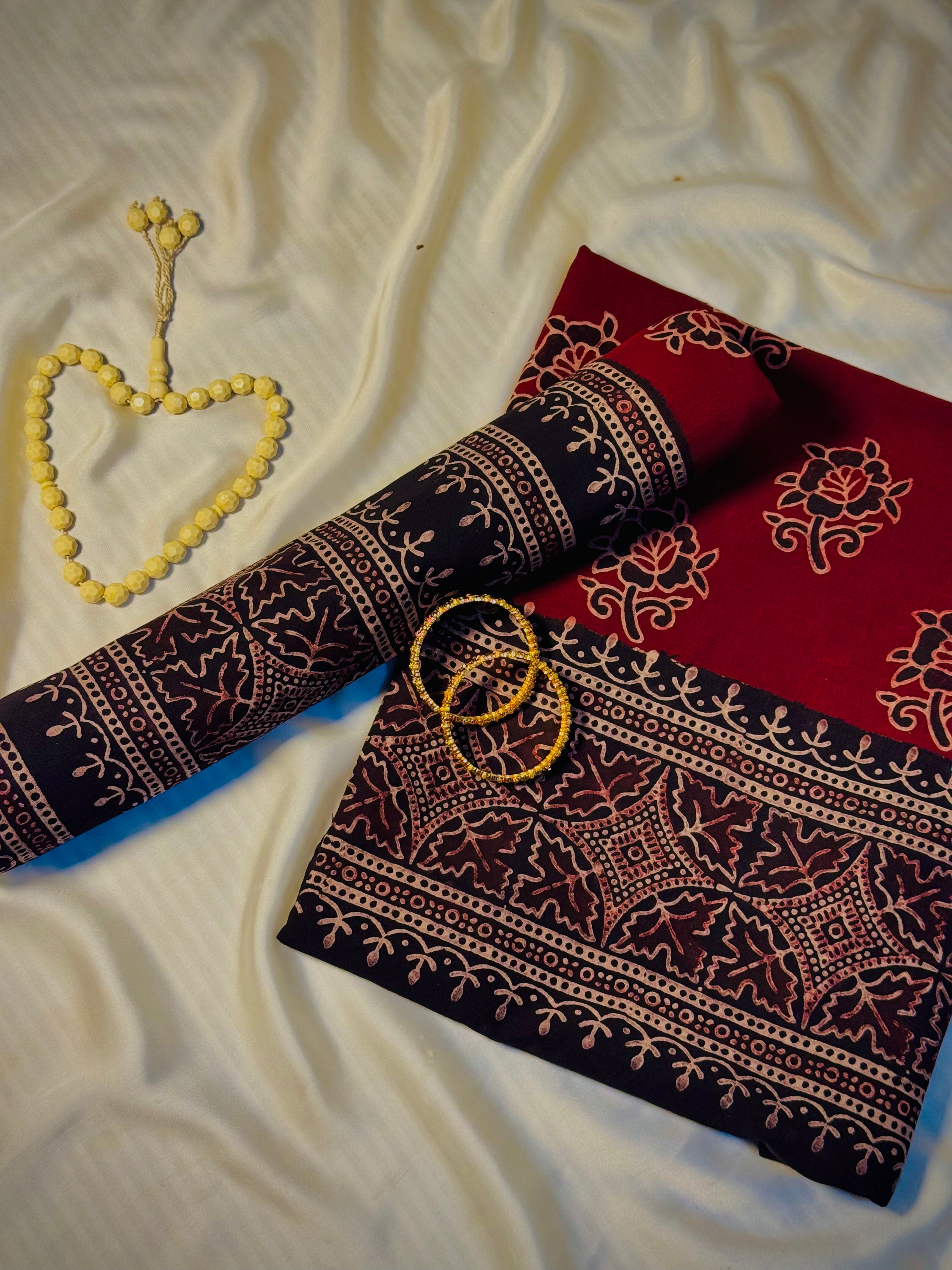 Rallijo Gulab — Hand Block Print Lawn Suit Pakistan
