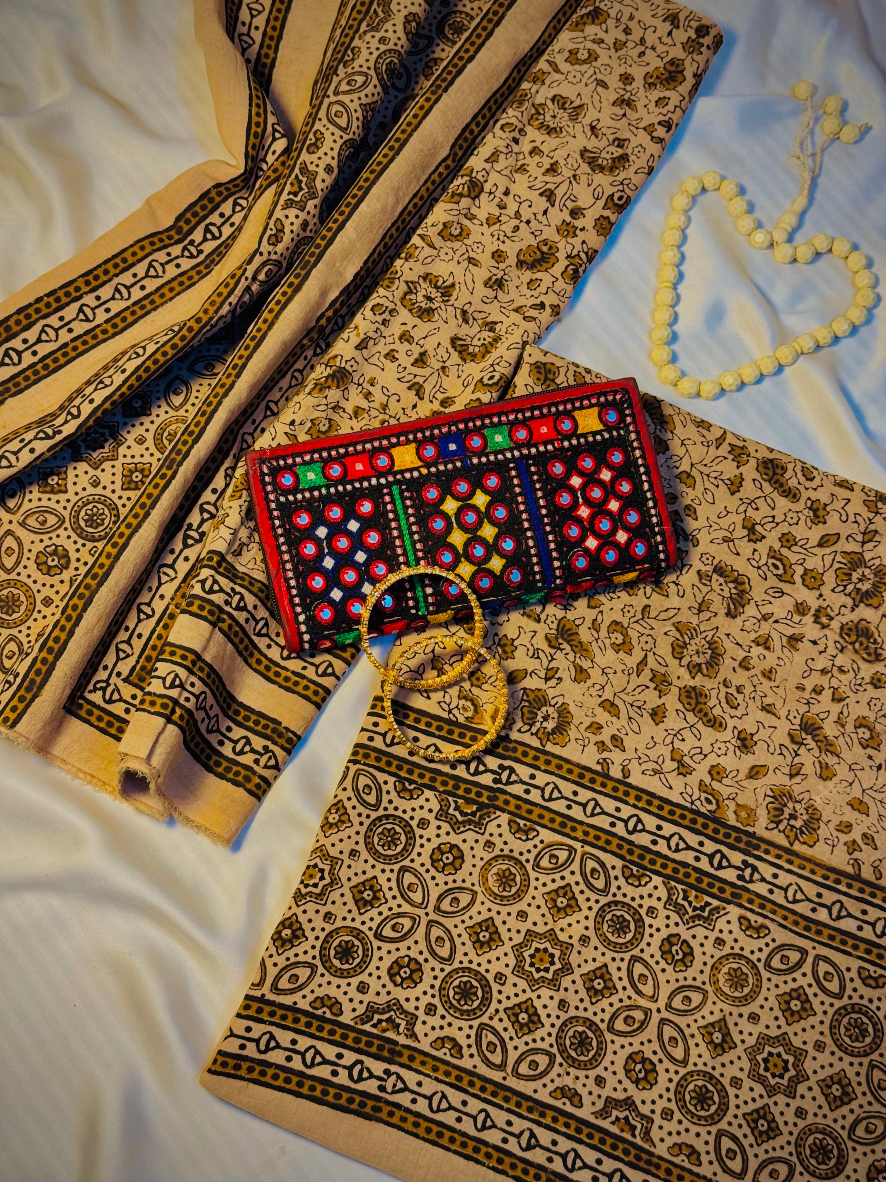 Rallijo Badami — Hand Block Print Lawn Suit Pakistan