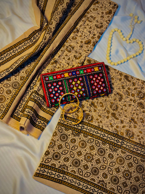 Rallijo Badami — Hand Block Print Lawn Suit Pakistan
