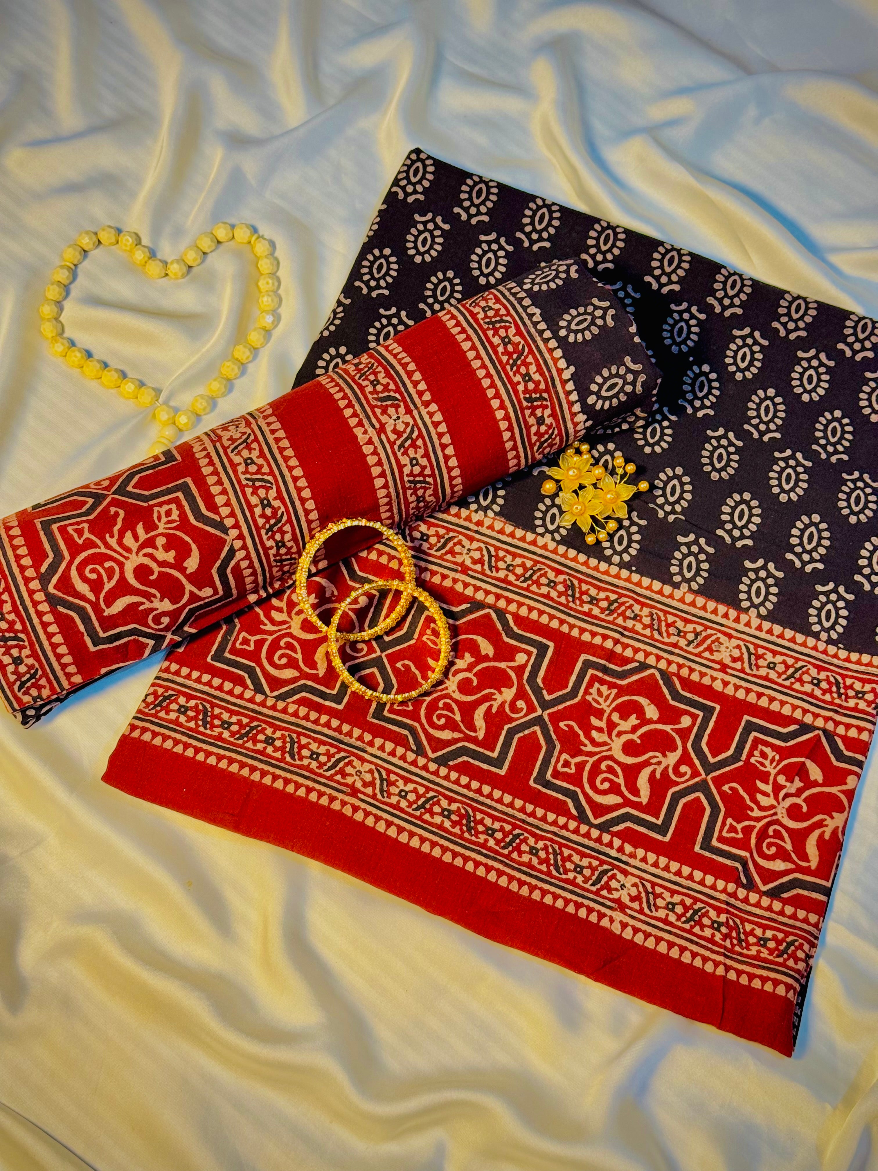 Rallijo Shahi Kaari — Hand Block Print Lawn Suit Pakistan