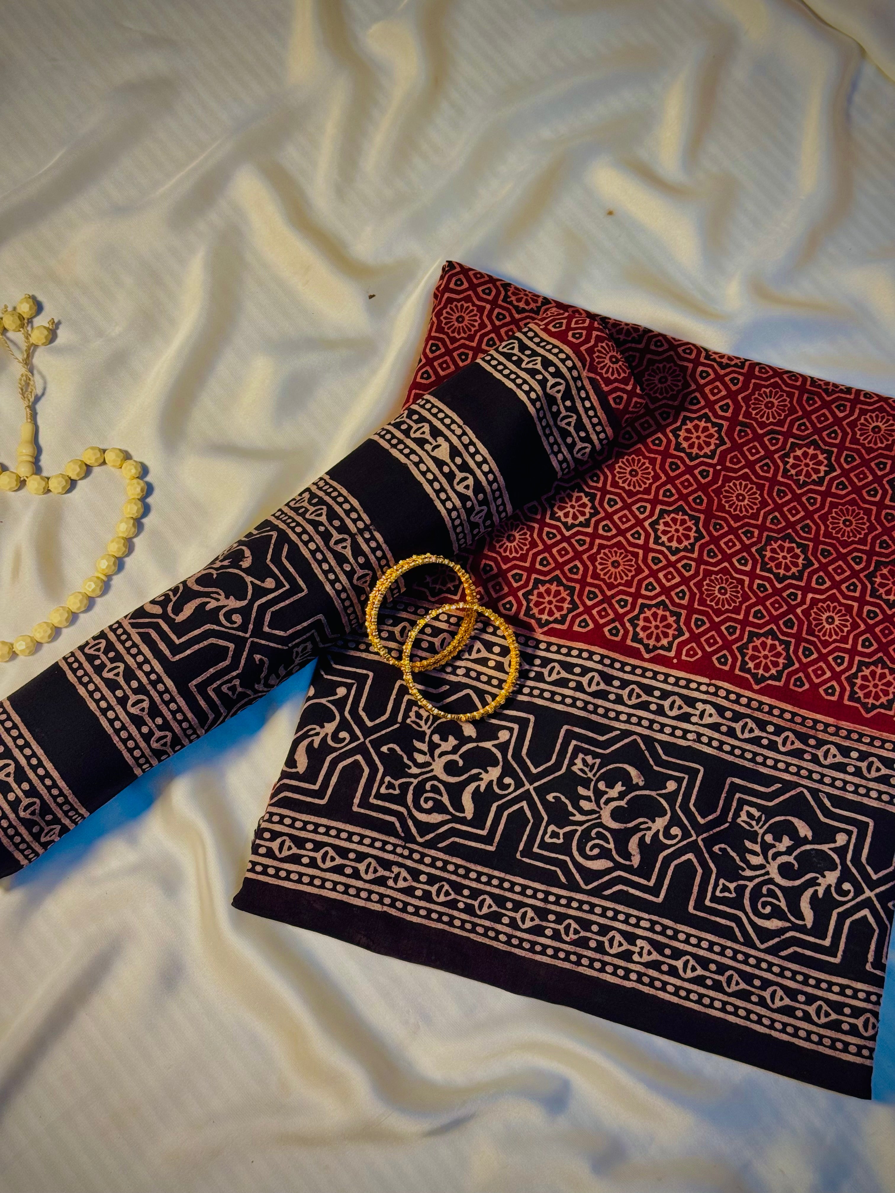 Rallijo Lalgul — Hand Block Print Lawn Suit Pakistan