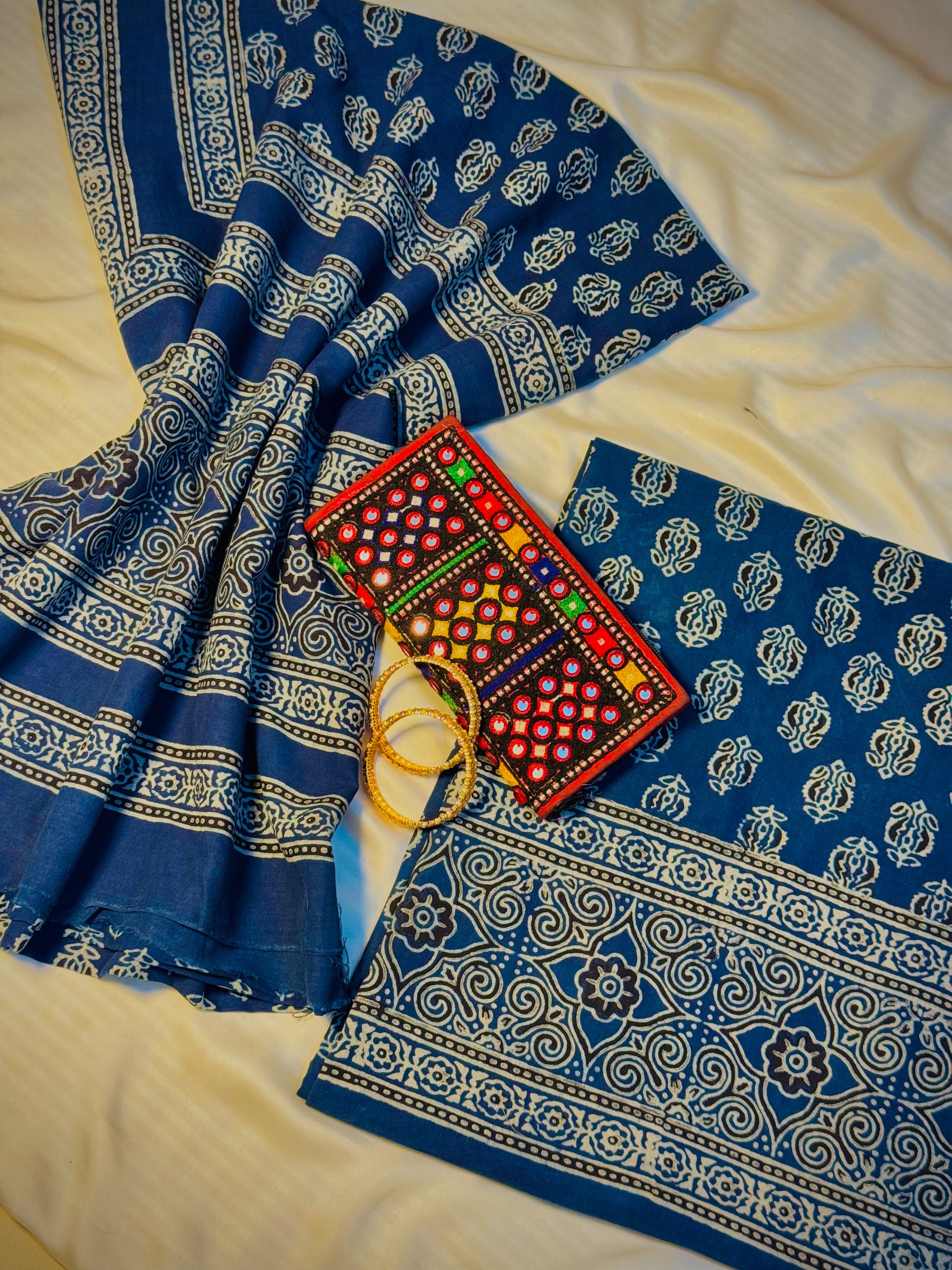 Rallijo Asmani — Hand Block Print Lawn Suit Pakistan
